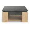 Table basse carrée AUSTIN - Décor chene Hamilton et Sidewalk - L 80 x P 80 x H 37,2 cm - DEMEYERE – Image 3