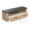 Meuble TV AUSTIN - Taille écran max 55' (140 cm) - Décor chene Hamilton et Sidewalk - L 140 x P 42 x H 47 cm - DEMEYERE – Image 4