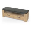 Meuble TV AUSTIN - Taille écran max 55' (140 cm) - Décor chene Hamilton et Sidewalk - L 140 x P 42 x H 47 cm - DEMEYERE – Image 5