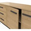 Enfilade 2 portes / 3 tiroirs - CRAFT - Chene Hamilton / Noir - 152 x 39,5 x 72,3 cm - DEMEYRE – Image 6