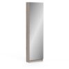 Armoire a chaussures ZAPATERO - 12 Paires - Décor Chene et Noir - 1 porte avec miroir - L50 x P18 x H200 cm - CBA MEUBLES – Image 5