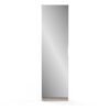 Armoire a chaussures ZAPATERO - 12 Paires - Décor Chene et Noir - 1 porte avec miroir - L50 x P18 x H200 cm - CBA MEUBLES – Image 6