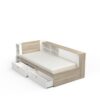 Lit enfant LIFE 1 personne - 90x190/200 - Rangements - Décor Chene et blanc - DEMEYERE - Fabriqué en France – Image 3