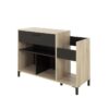 Meuble rangement vinyle - GAMI - Platine - Style urbain - Décor chene - Noir - L 115 x P 40 x H 81 cm – Image 2