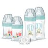 DODIE Lot de 4 biberons naissance Tétine Plate Anti-Colique (2x150mL et 2x270mL)