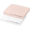 DOMIVA Lot 2 Draps housse Uni - Jersey - oeko-Tex - Blanc/Nude - 60 x 120 cm