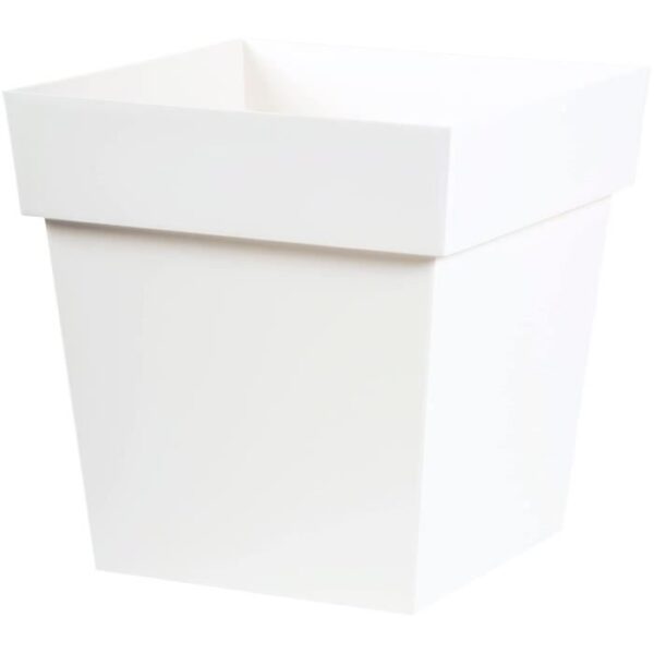 Pot de fleur EDA Plastique Carré TOSCANE Blanc 39 x 39 x H 39 cm 38 L