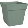 Pot de fleur carré Toscane - EDA PLASTIQUE - 32 x 32 x H 32 cm - 22 L - Vert laurier – Image 2