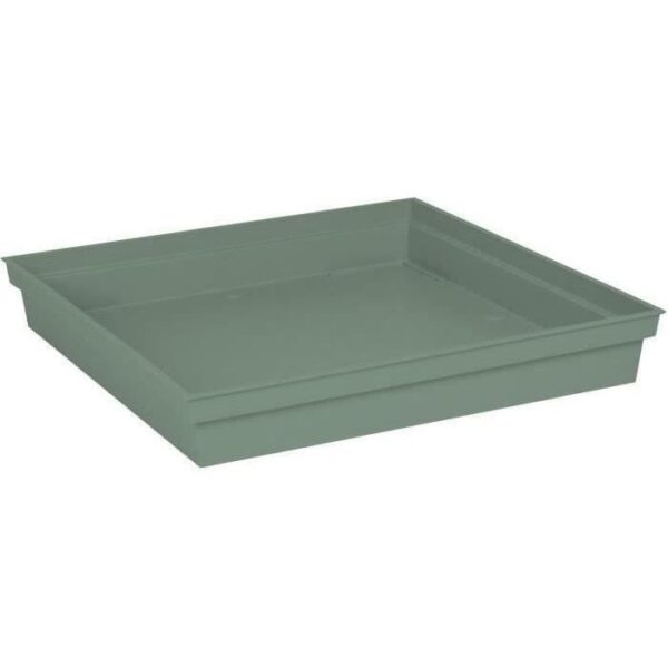 Soucoupe carrée Toscane - EDA PLASTIQUE - 40 cm - Vert laurier - Plastique