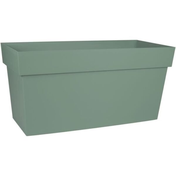 EDA Muret TOSCANE 80 cm - Jardiniere a Roulettes - Volume 74 L - Réserve d'Eau et Grille Filtrante - 79 x 35 x 39 cm - Vert laurier