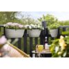 Pot de fleurs ELHO Vibia Campana Easy Hanger Medium - Blanc Soie - Balcon extérieur - L 24.1 x W 36 x H 26.5 cm – Image 2