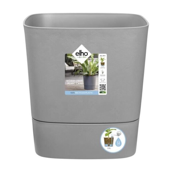 Pot de fleur Elho Plastique Carré Greensense Aqua Care Vert Jungle 29