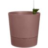 Pot De Fleurs Rond GREENSENSE AQUA CARE - Plastique Réservoir - Avec roulettes - Ø35 - Brun Argile – Image 2