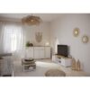Ensemble Salon ACCESS : Table basse + Banc TV + Enfilade 4 portes - Decor chene Hamilton et blanc – Image 2