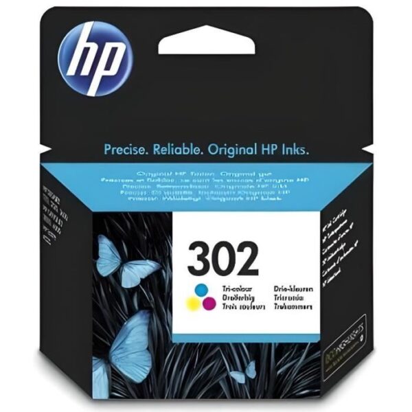 HP 302 Cartouche d'encre trois couleurs authentique (F6U65AE) pour HP DeskJet 2130/3630 et HP OfficeJet 3830