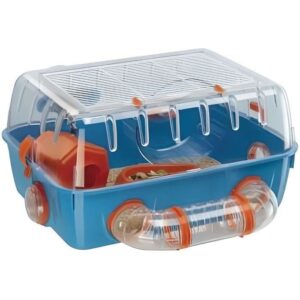 Cage ludique pour hamsters - FERPLAST - COMBI 1 - Plastique - Bleu - 40.5x29.5x22.5cm