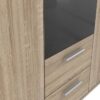 Armoire 3 portes battantes avec 1 miroir + 2 tiroirs - Décor chene Sonoma - L 121 x P 54 x H 200,1 cm - SELKEÄ – Image 3
