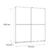 Armoire 2 portes coulissantes - Panneaux de particules - Décor chene et blanc - L 170,3 x P 61,2 x H 190,5 cm - ULOS – Image 5