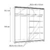 Armoire 2 portes coulissantes - Panneaux de particules - Décor chene et blanc - L 170,3 x P 61,2 x H 190,5 cm - ULOS – Image 6