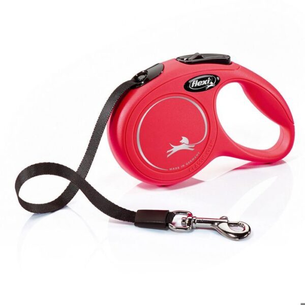 Laisse enrouleur pour chien moyen FLEXI New CLASSIC - 5m - Rouge