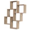 FMD Etagere Murale avec 8 Compartiments Couleur Chene Tablette Salon Rangement 428743