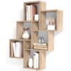 FMD Etagere Murale avec 8 Compartiments Couleur Chene Tablette Salon Rangement 428743 – Image 2