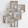 FMD Etagere Murale avec 8 Compartiments Couleur Chene Tablette Salon Rangement 428743 – Image 3
