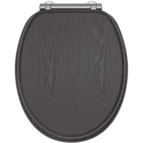 Abattant WC - Gelco - North Noir - MDF FSC - Frein de chute - Charnieres métal graphite brossé