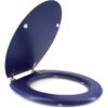 GELCO DESIGN Abattant WC Dolce - Charnieres inox - Bois moulé - Bleu marine – Image 5
