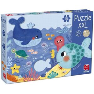 Puzzle XXL - Océan - GOULA - 4 éléments - 60 x 52 cm - Pour Bébé de 24 mois a 2 ans