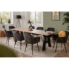 Table a manger GRANADA extensible - Style Industriel - 6/10 personnes - 2 rallonges 40 cm - L 157/237 x P 90 x H 75 cm - Chene/Noir – Image 2