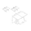 Table a manger GRANADA extensible - Style Industriel - 6/10 personnes - 2 rallonges 40 cm - L 157/237 x P 90 x H 75 cm - Chene/Noir – Image 4