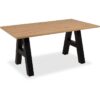 Table a manger GRANADA extensible - Style Industriel - 6/10 personnes - 2 rallonges 40 cm - L 157/237 x P 90 x H 75 cm - Chene/Noir – Image 5