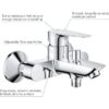 Mitigeur monocommande Bain / Douche - GROHE - Start Edge - Chromé - Economie d'eau - Garantie 5 ans – Image 5