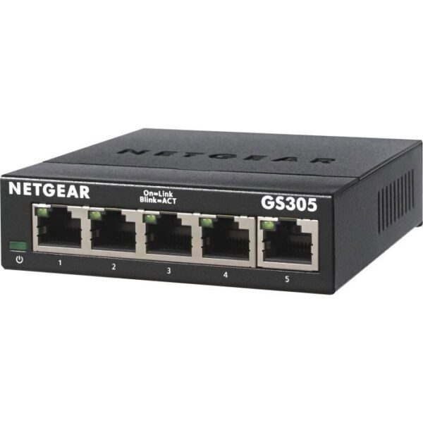 NETGEAR GS305-300PES Switch Ethernet Métal 5 ports Gigabit (10/100/1000)