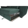 Canapé d'angle convertible HAMILTON 4 places - Tissu velours vert - L 245 x P 140 x H 86 - Coffre de rangement – Image 5