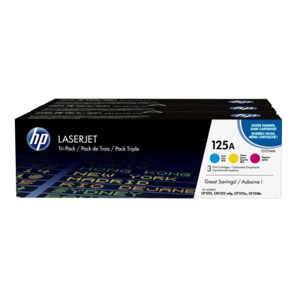 HP 125A Pack de 3 cartouches de toner cyan