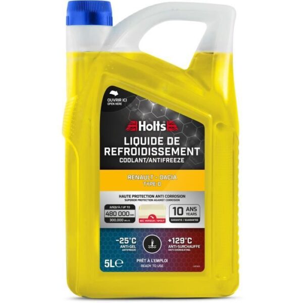 Liquide de Refroidissement - HOLTS - HAFR0004B - Dédié Renault-Dacia Type D 5L + Bec