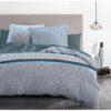 Parure de couette 240x260 cm HOME LINGE PASSION LOUXOR : Housse de couette + 2 taies d'oreiller - 100% Coton 57 Fils - Bleu – Image 2