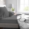 Drap housse - HOME LINGE PASSION - HP71762 - 90 x 190 cm + 30 cm bonnet - Microfibre - 82 g - Gris anthracite – Image 2