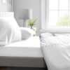 Drap housse - HOME LINGE PASSION - HP71764 - 140 x 190 cm + 30 cm bonnet - Microfibre - 82 g - Blanc – Image 2