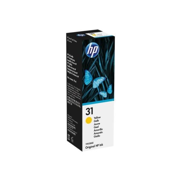 HP 31 Bouteille d'encre jaune authentique 70 mL (1VU28AE) pour HP Smart Tank 455/457/513/Plus 555/Plus 559/Plus 570/Plus 655