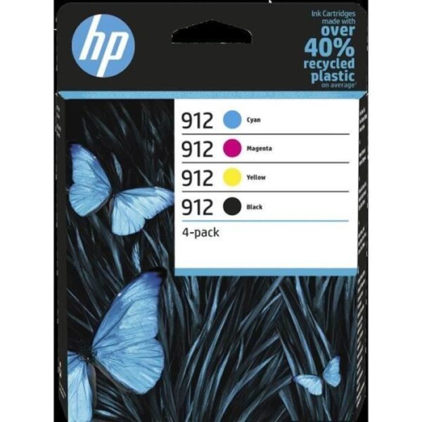 HP 912 Pack de 4 cartouches d'encre noire