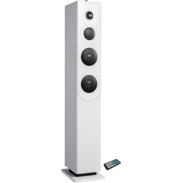 Tour de son Bluetooth INOVALLEY HP33-CD - Lecteur CD - Haut-parleurs 100 Watts - Blanc