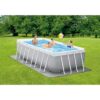 Kit Piscine hors sol tubulaire INTEX - Pris Frame - 400 x 200 x 107 cm - Rectangulaire (Livrée avec pompe et échelle) - 26790NP – Image 3