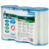 Lot de 3 cartouches de filtration A - Intex - Fibre Dacron - Faciles a nettoyer