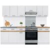JUNONA Cuisine complete 240cm - 7 élements - Plan de travail inclus - Blanc brillant – Image 5