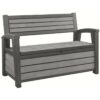 KETER - Banc de jardin Hudson avec coffre - Anthracite - résistant a l'eau