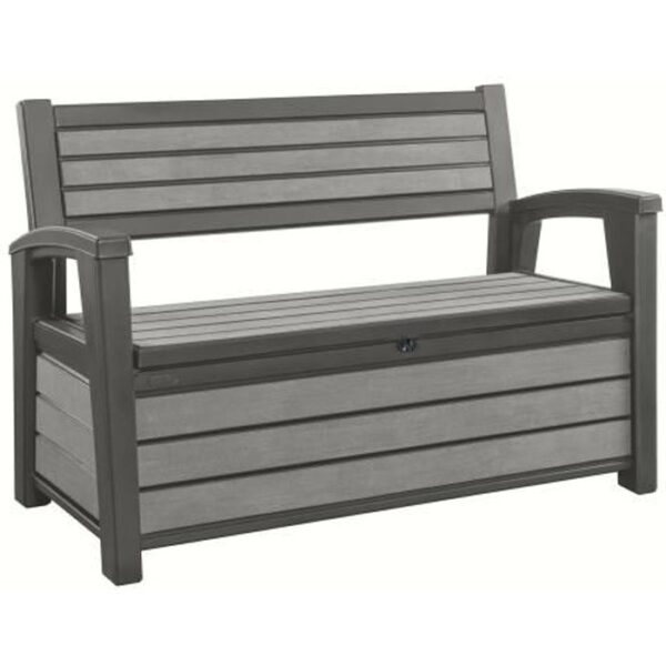 KETER - Banc de jardin Hudson avec coffre - Anthracite - résistant a l'eau