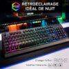 Clavier Gamer - The G-Lab - KEYZ TUNGSTEN - Sans Fil - Rainbow - Azerty - Noir – Image 3